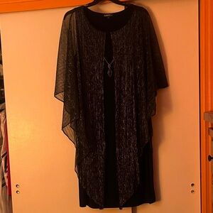 Chaus navy Asymmetrical Sheer Dress